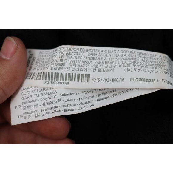 NWT Zara Women’s Size Medium Textured Dress Ruffles Black long sleeve 4215 - Picture 10 of 11